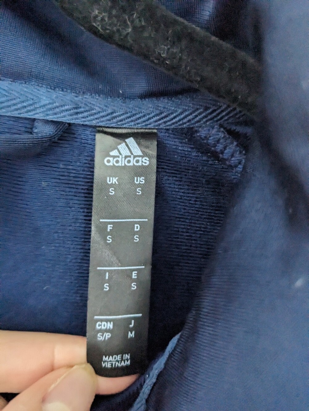 Adidas Women's Navy & White Three-Stripe Track Jacket - Size Small To Medium - Picture 6 of 7